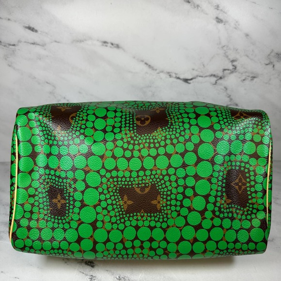 Louis Vuitton Kusama Speedy bag 30 Green dots circles Spots monogram LV Rare - Picture 7 of 15